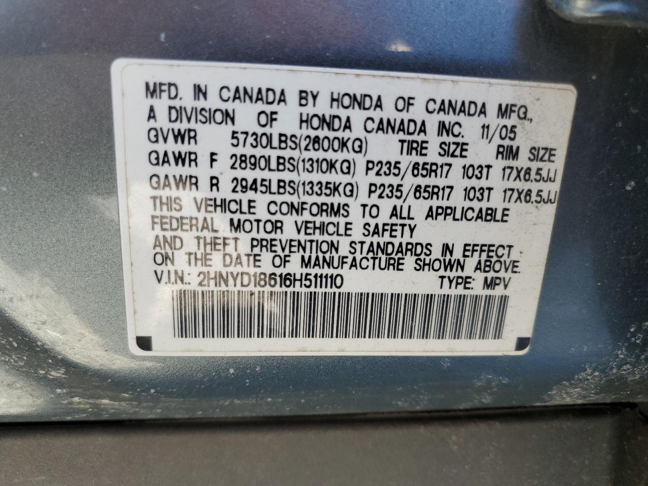 Photo 11 VIN: 2HNYD18616H511110 - ACURA MDX 