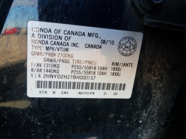 Photo 9 VIN: 2HNYD2H27BH000157 - ACURA MDX 