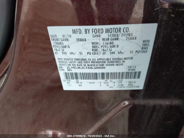 Photo 8 VIN: 2LMDJ6JC7ABJ20050 - LINCOLN MKX 