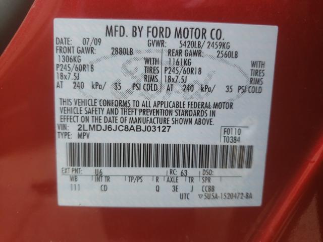 Photo 9 VIN: 2LMDJ6JC8ABJ03127 - LINCOLN MKX 