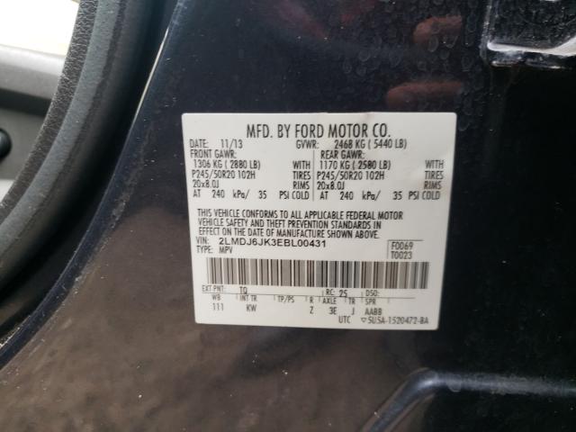 Photo 9 VIN: 2LMDJ6JK3EBL00431 - LINCOLN MKX 