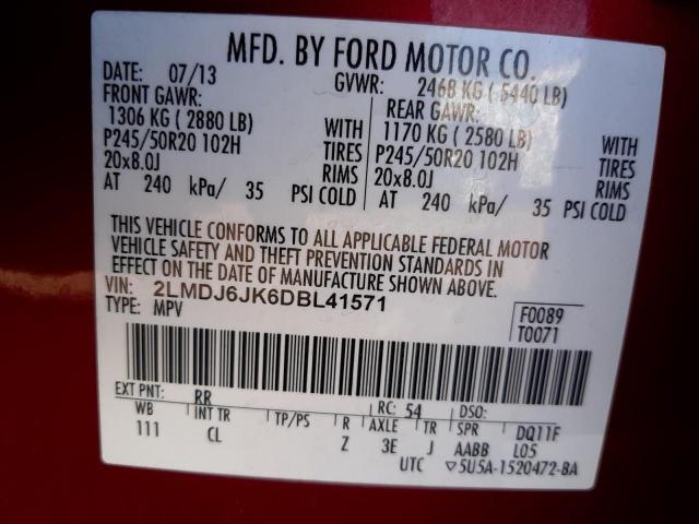 Photo 11 VIN: 2LMDJ6JK6DBL41571 - LINCOLN MKX 