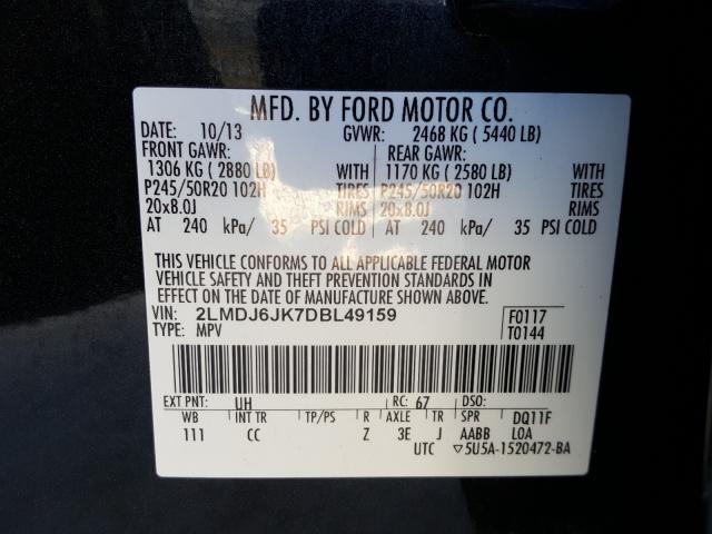 Photo 9 VIN: 2LMDJ6JK7DBL49159 - LINCOLN MKX 