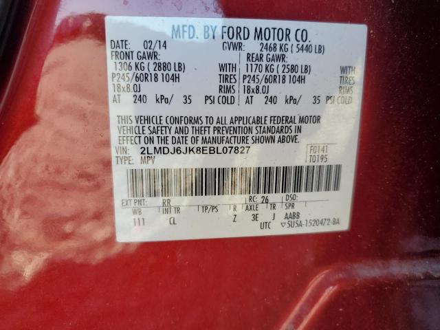 Photo 12 VIN: 2LMDJ6JK8EBL07827 - LINCOLN MKX 