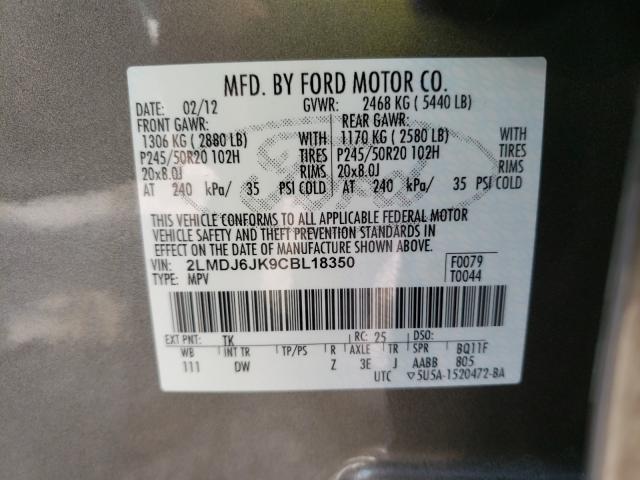 Photo 9 VIN: 2LMDJ6JK9CBL18350 - LINCOLN MKX 