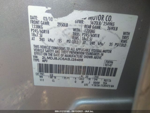 Photo 8 VIN: 2LMDJ8JC6ABJ28488 - LINCOLN MKX 