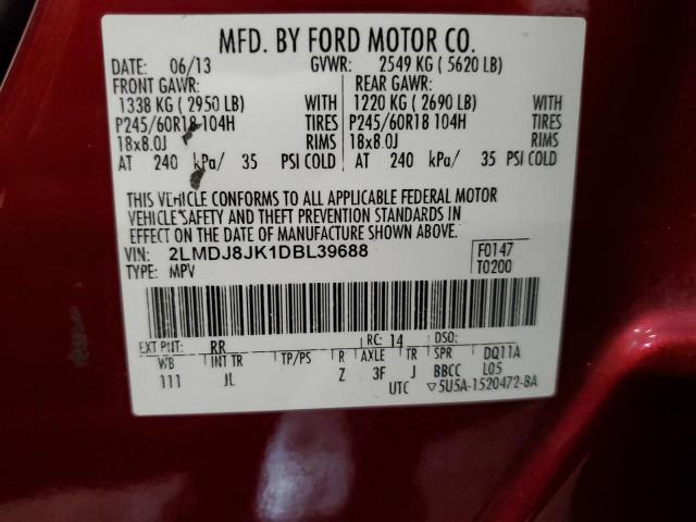 Photo 12 VIN: 2LMDJ8JK1DBL39688 - LINCOLN MKX 