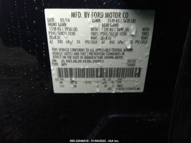 Photo 8 VIN: 2LMDJ8JK1EBL09561 - LINCOLN MKX 