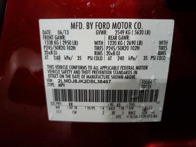 Photo 11 VIN: 2LMDJ8JK2DBL38467 - LINCOLN MKX 