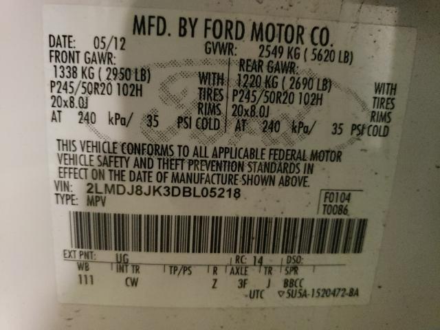 Photo 9 VIN: 2LMDJ8JK3DBL05218 - LINCOLN MKX 