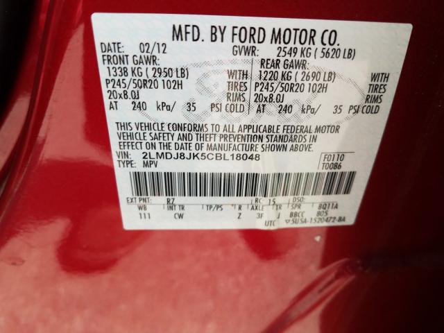 Photo 9 VIN: 2LMDJ8JK5CBL18048 - LINCOLN MKX 