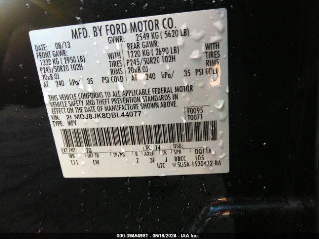 Photo 8 VIN: 2LMDJ8JK8DBL44077 - LINCOLN MKX 