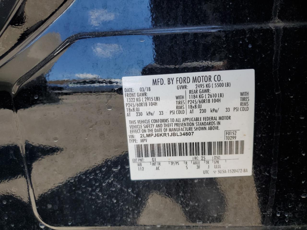 Photo 12 VIN: 2LMPJ6KR1JBL34807 - LINCOLN MKX 