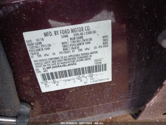 Photo 8 VIN: 2LMPJ6KR4JBL46952 - LINCOLN MKX 