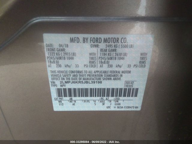 Photo 8 VIN: 2LMPJ6KR5JBL39198 - LINCOLN MKX 