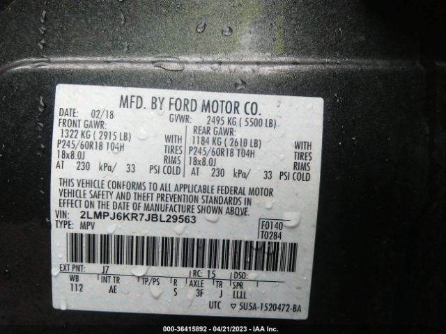 Photo 8 VIN: 2LMPJ6KR7JBL29563 - LINCOLN MKX 