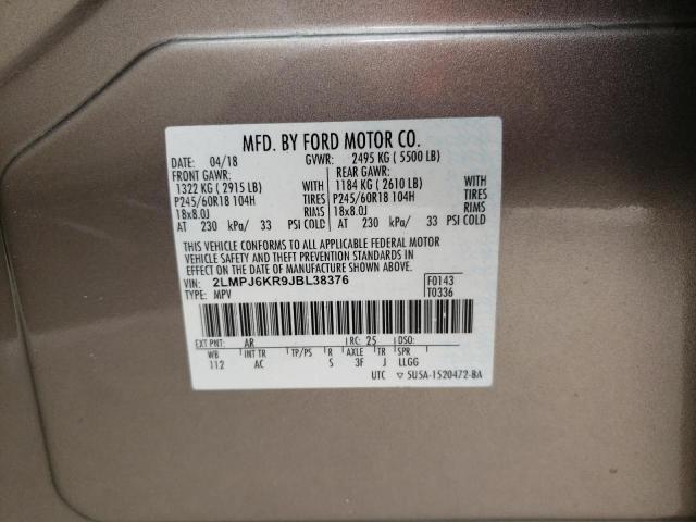 Photo 9 VIN: 2LMPJ6KR9JBL38376 - LINCOLN MKX 