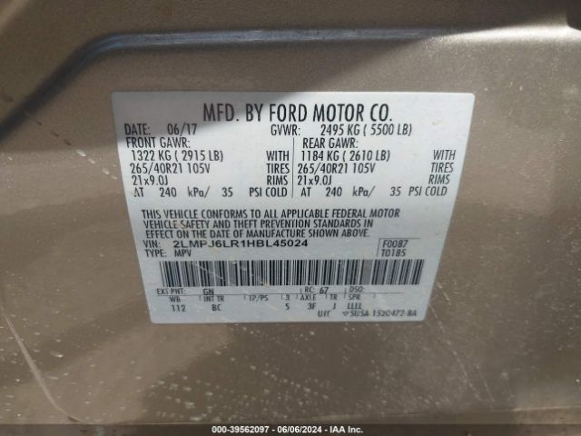 Photo 8 VIN: 2LMPJ6LR1HBL45024 - LINCOLN MKX 