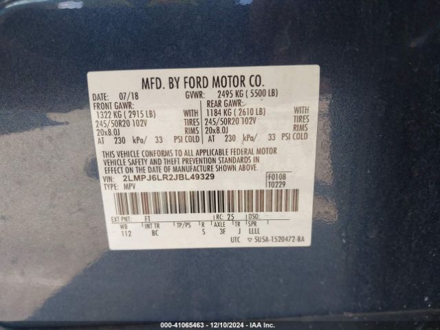 Photo 8 VIN: 2LMPJ6LR2JBL49329 - LINCOLN MKX 