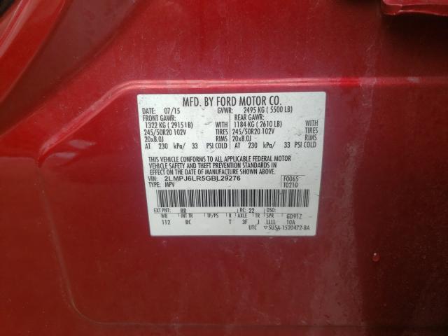 Photo 9 VIN: 2LMPJ6LR5GBL29276 - LINCOLN MKX RESERV 