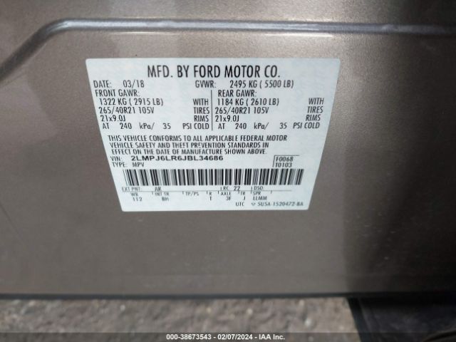 Photo 8 VIN: 2LMPJ6LR6JBL34686 - LINCOLN MKX 