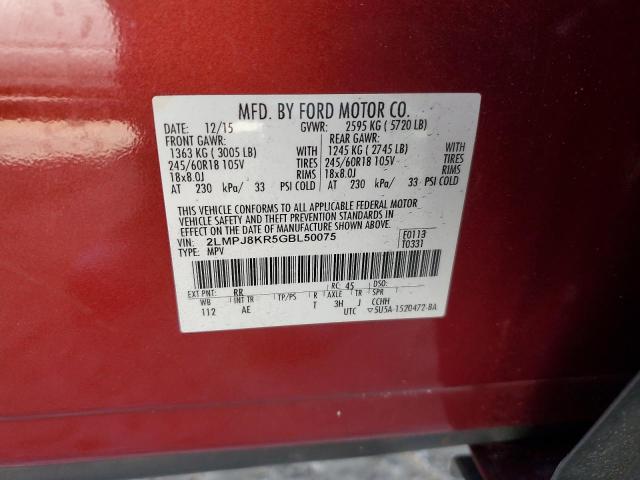 Photo 13 VIN: 2LMPJ8KR5GBL50075 - LINCOLN MKX SELECT 