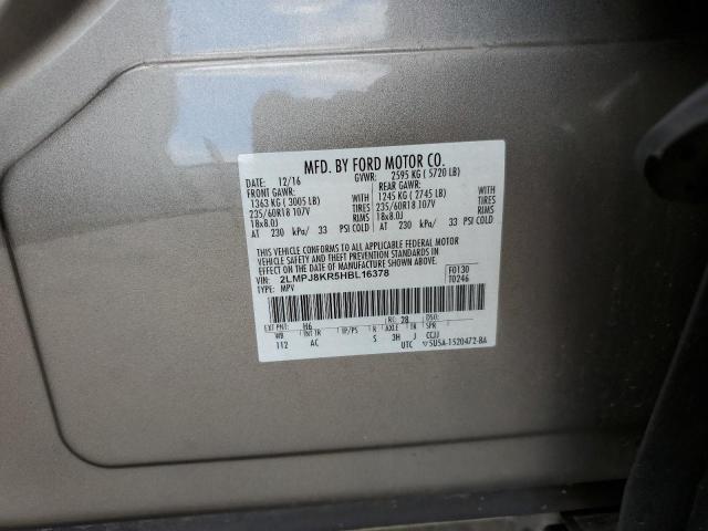 Photo 9 VIN: 2LMPJ8KR5HBL16378 - LINCOLN MKX SELECT 