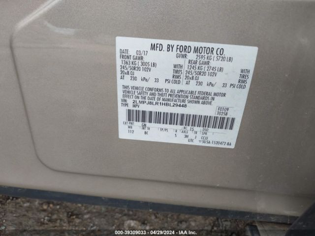 Photo 8 VIN: 2LMPJ8LR1HBL29448 - LINCOLN MKX 