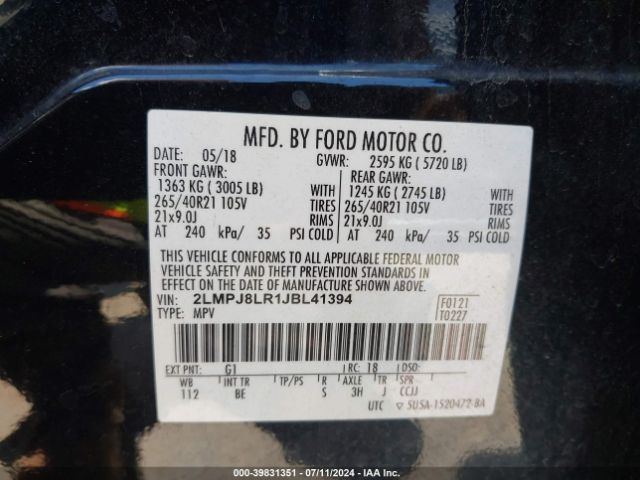 Photo 8 VIN: 2LMPJ8LR1JBL41394 - LINCOLN MKX 