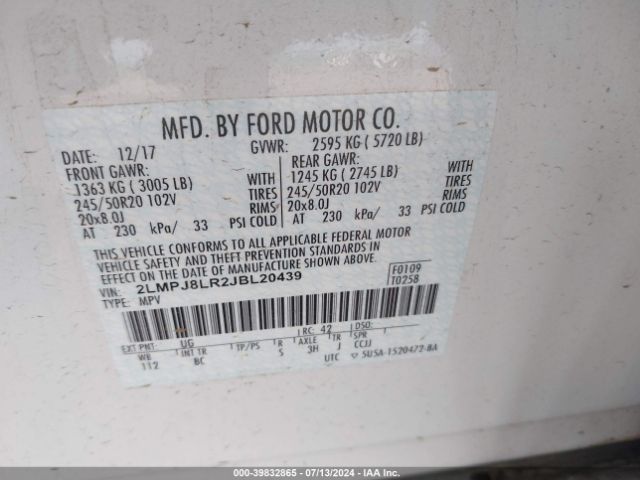 Photo 8 VIN: 2LMPJ8LR2JBL20439 - LINCOLN MKX 