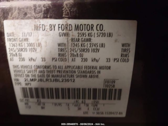 Photo 8 VIN: 2LMPJ8LR3JBL23012 - LINCOLN MKX 