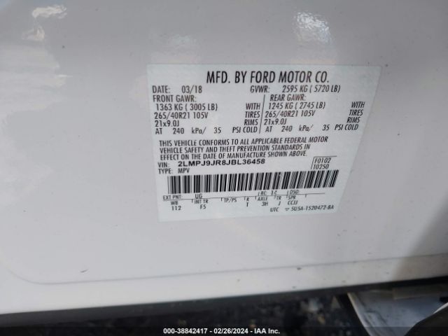 Photo 8 VIN: 2LMPJ9JR8JBL36458 - LINCOLN MKX 