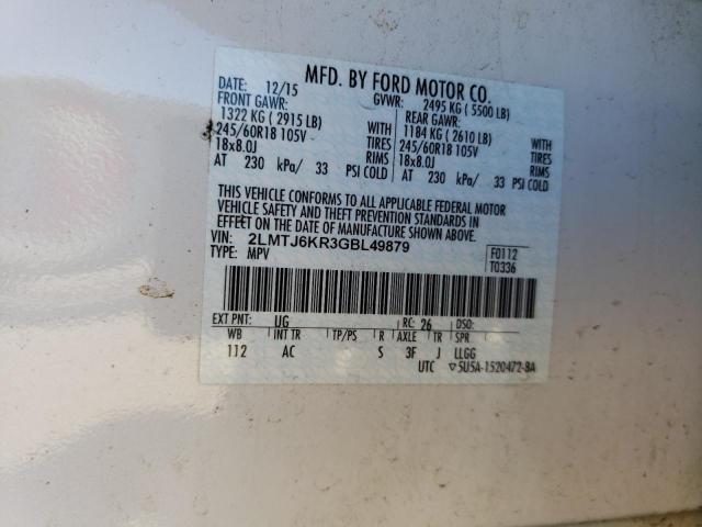 Photo 11 VIN: 2LMTJ6KR3GBL49879 - LINCOLN MKX SELECT 