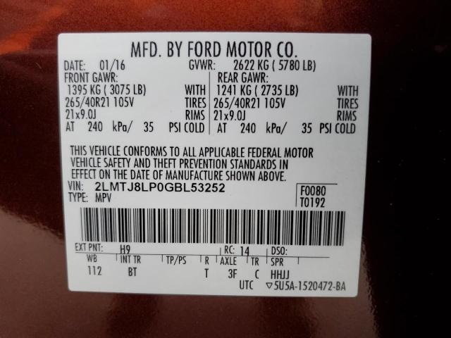 Photo 12 VIN: 2LMTJ8LP0GBL53252 - LINCOLN MKX 