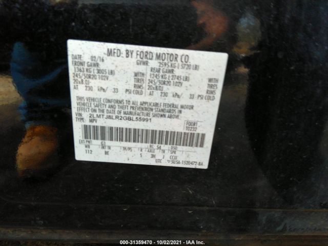 Photo 8 VIN: 2LMTJ8LR2GBL55991 - LINCOLN MKX 