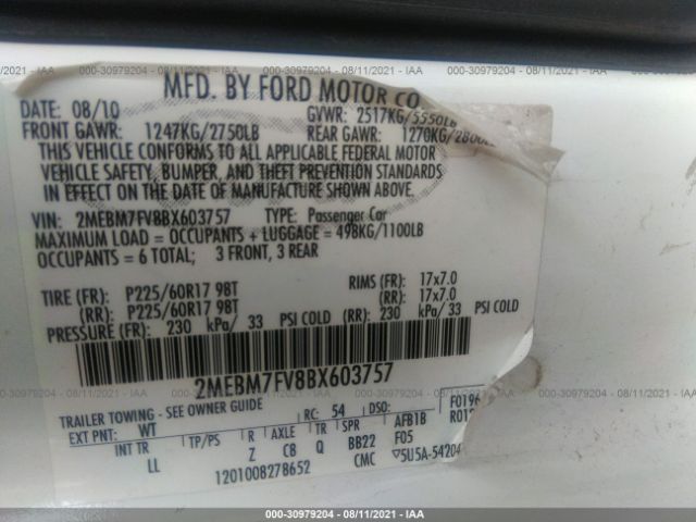 Photo 8 VIN: 2MEBM7FV8BX603757 - MERCURY GRAND MARQUIS 