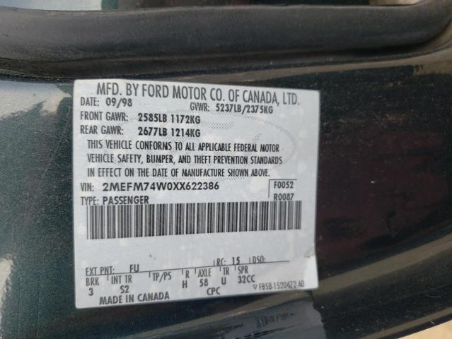 Photo 11 VIN: 2MEFM74W0XX622386 - MERCURY GRMARQUIS 