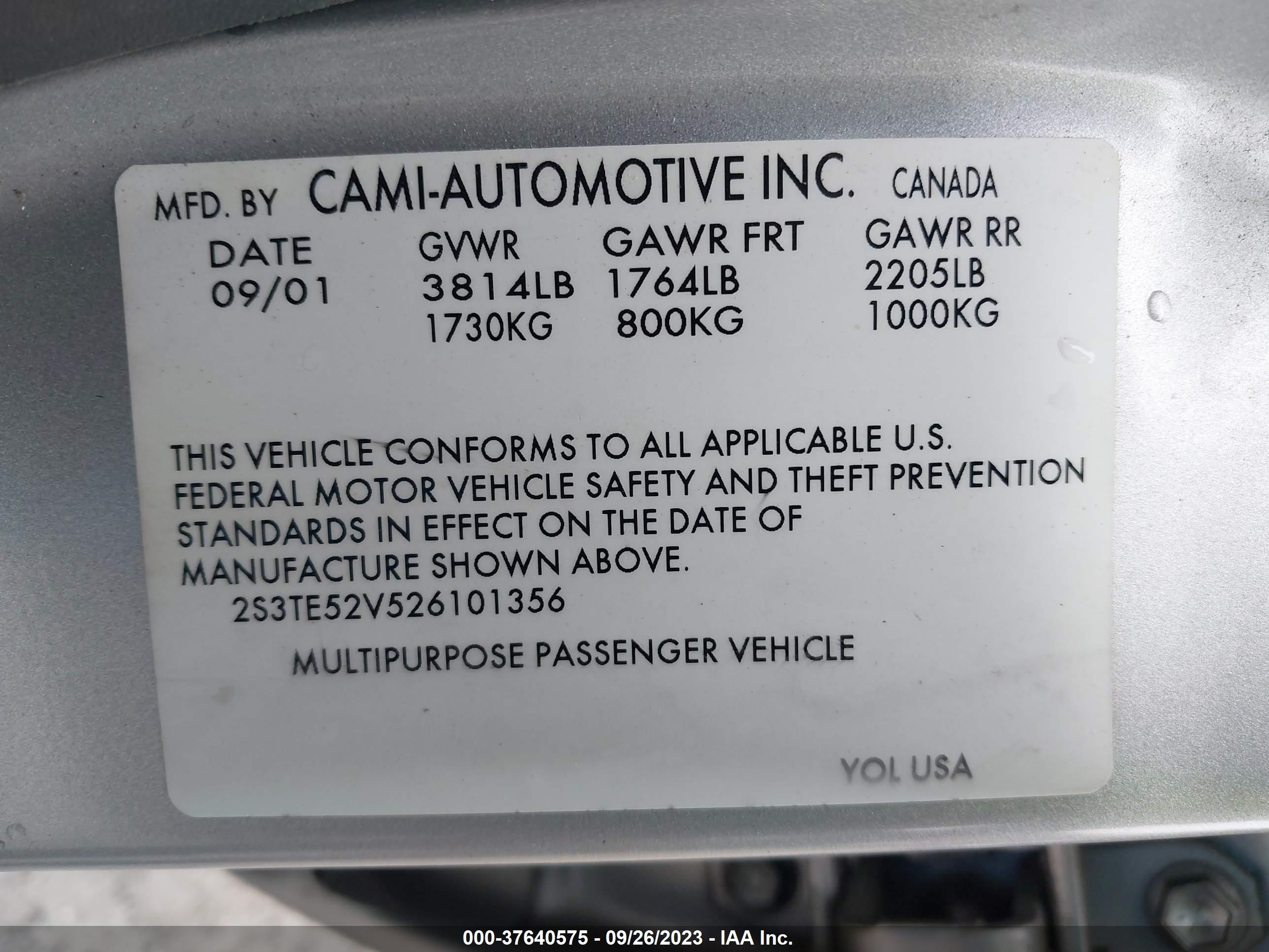 Photo 8 VIN: 2S3TE52V526101356 - SUZUKI VITARA 