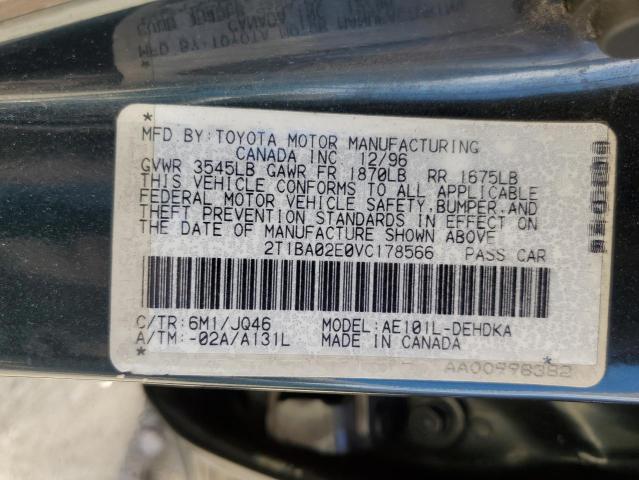 Photo 12 VIN: 2T1BA02E0VC178566 - TOYOTA COROLLA BA 