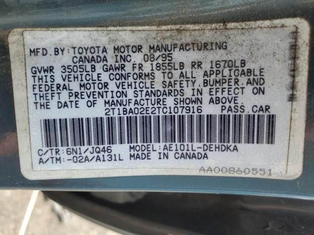 Photo 12 VIN: 2T1BA02E2TC107916 - TOYOTA COROLLA 