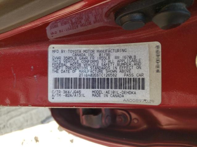 Photo 11 VIN: 2T1BA02E6TC126582 - TOYOTA COROLLA 