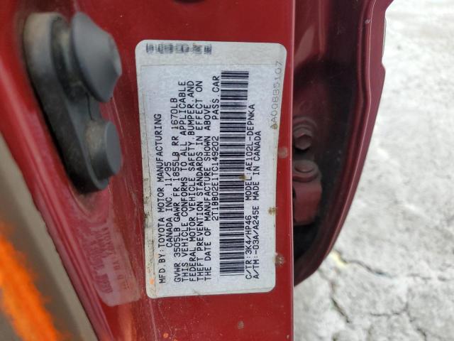 Photo 11 VIN: 2T1BB02E1TC149202 - TOYOTA COROLLA 