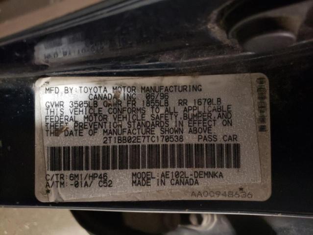 Photo 11 VIN: 2T1BB02E7TC170538 - TOYOTA COROLLA 