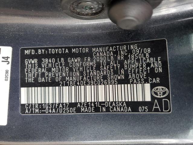 Photo 11 VIN: 2T1BE40E39C026995 - TOYOTA COROLLA 