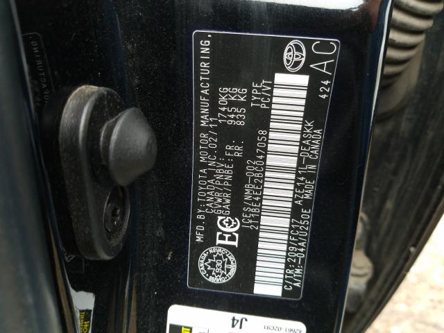 Photo 9 VIN: 2T1BE4EE2BC047058 - TOYOTA COROLLA XR 