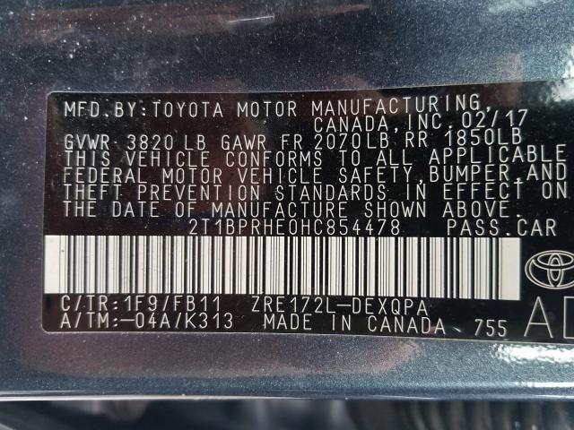 Photo 9 VIN: 2T1BPRHE0HC854478 - TOYOTA COROLLA LE 