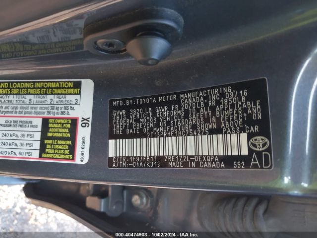 Photo 8 VIN: 2T1BPRHE1HC754275 - TOYOTA COROLLA 