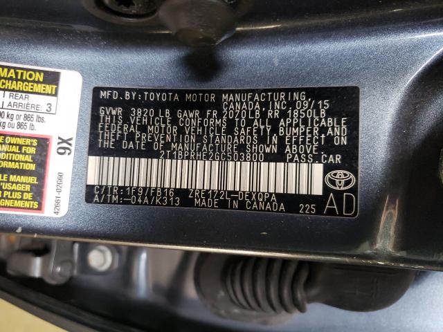 Photo 9 VIN: 2T1BPRHE2GC503800 - TOYOTA COROLLA EC 