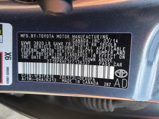 Photo 9 VIN: 2T1BPRHE3EC136337 - TOYOTA COROLLA EC 