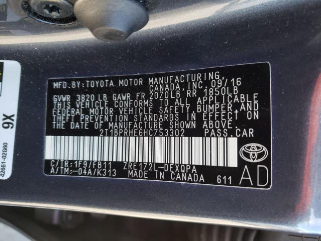 Photo 9 VIN: 2T1BPRHE6HC753302 - TOYOTA COROLLA LE 